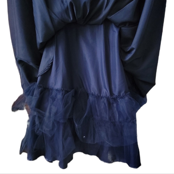 Satin Blue swing dress with creamy-white satin sash - Women's Plus Size - NWT - Picture 8 of 10